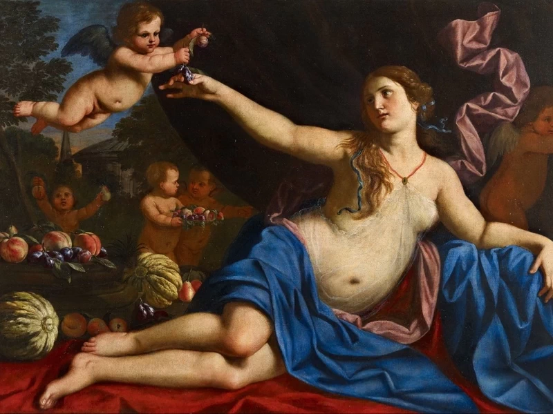 1631-Abraham Brueghel - Venere e Cupido, con Giacinto Gimignani
